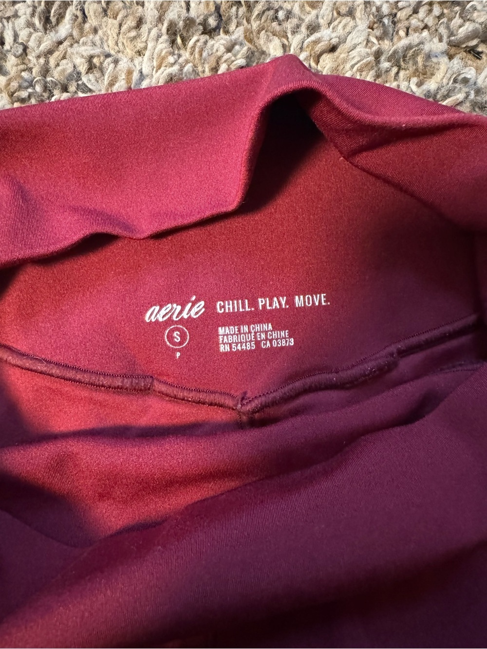 aerie Burgundy Seamless Active Leggings - Picture 3 of 3